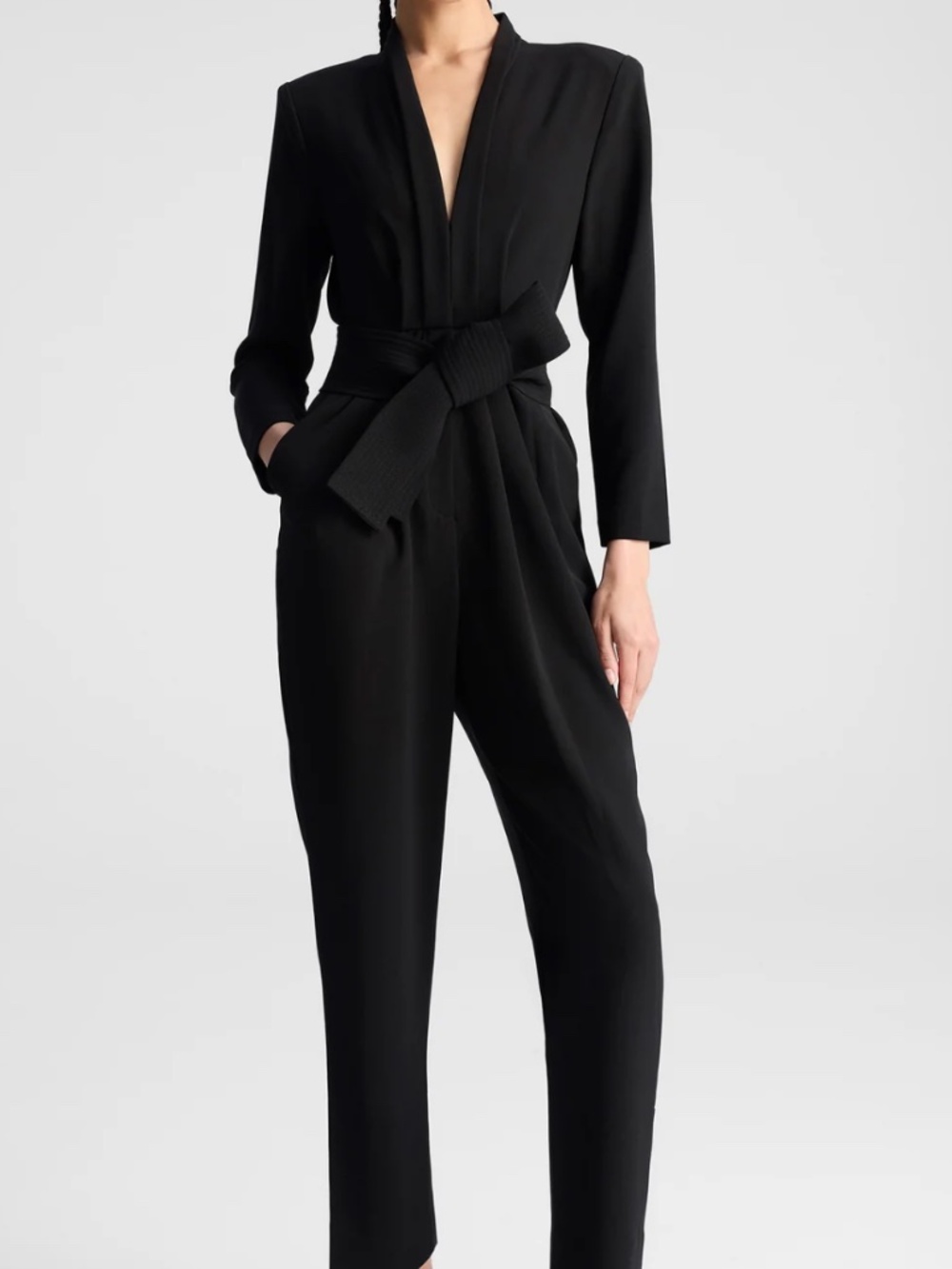 ALC Kieran Crepe Jumpsuit in Black NWT Size 2 MSRP $645